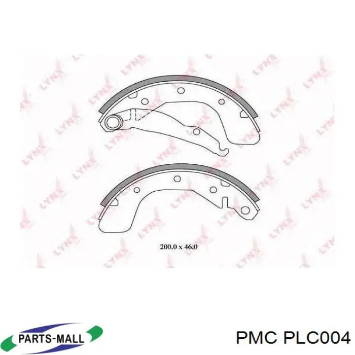 Купити PLC004 Parts-Mall Колодки гальмові задні, барабанні