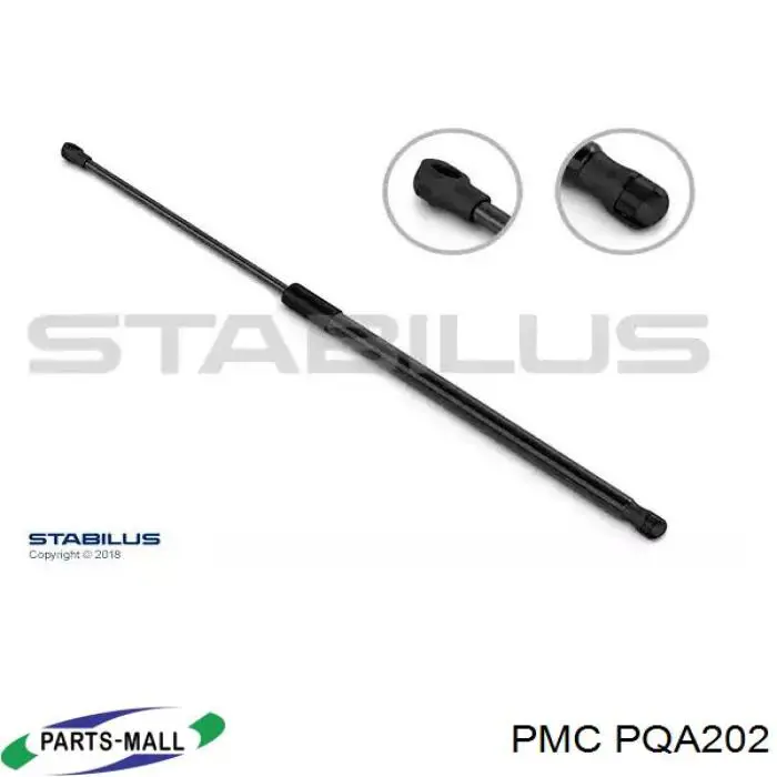 PQA202 Parts-Mall амортизатор кришки багажника/ двері 3/5-ї задньої