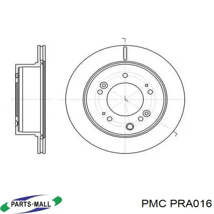 PRA016 Parts-Mall диск гальмівний передній