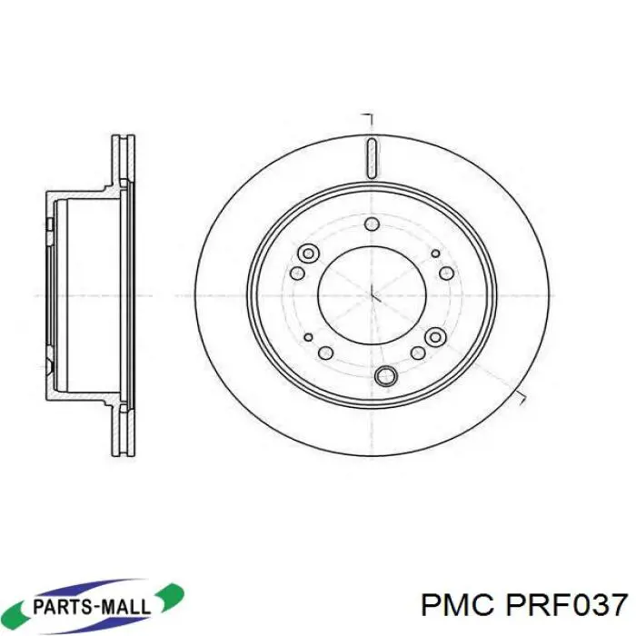 PRF037 Parts-Mall диск гальмівний передній