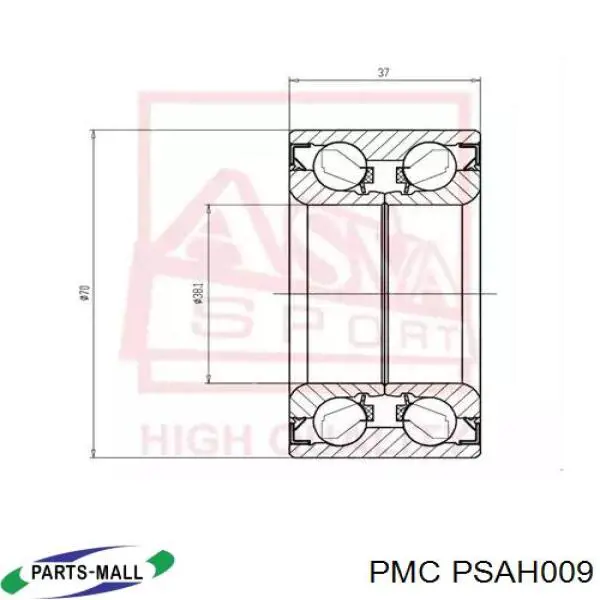 Купити PSAH009 Parts-Mall Підшипник ступиці передньої