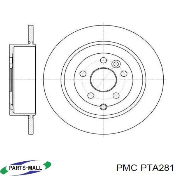 Трос стоянкового гальма задній правий Parts-Mall PTA281 ціна, від 15.35 USD