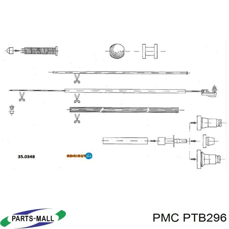 Купити PTB296 Parts-Mall Трос газу