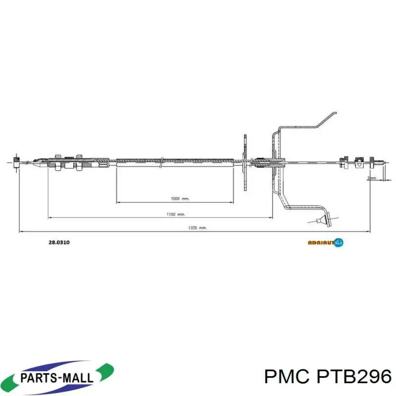 Трос газу PTB296 Parts-Mall