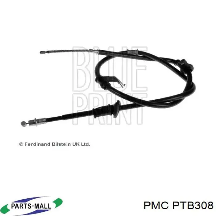 Трос стоянкового гальма задній лівий Parts-Mall PTB308 ціна, від 16.08 USD