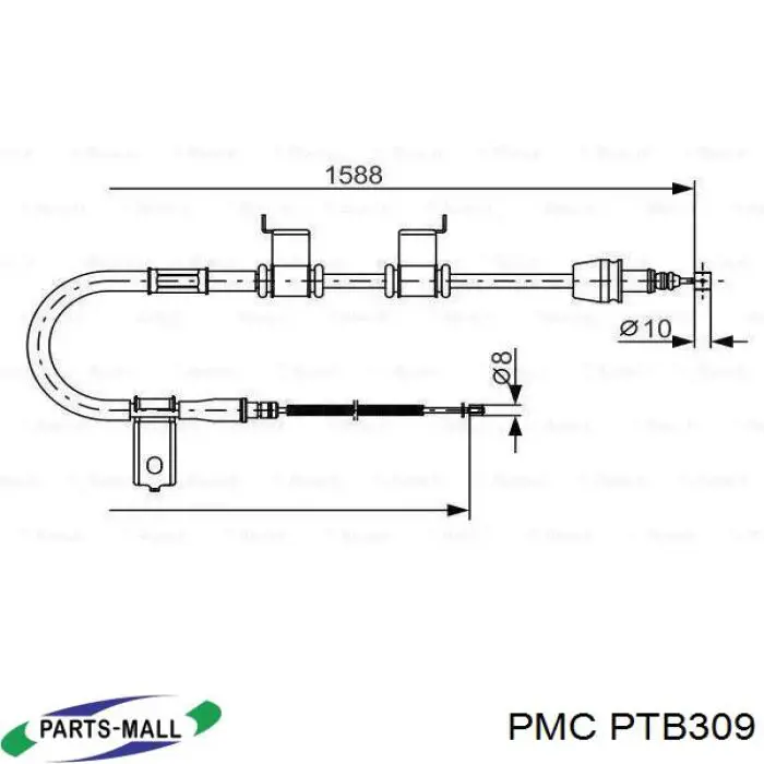 Трос стоянкового гальма задній правий KAP KM0703658 ціна, від 14.94 USD