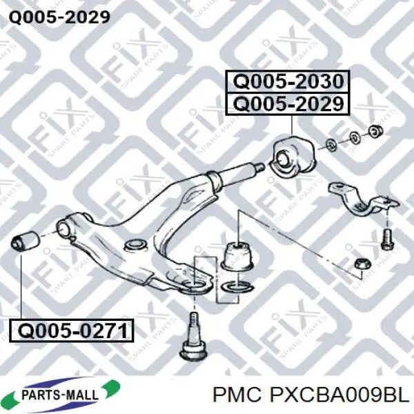 Купити PXCBA009BL Parts-Mall Сайлентблок передньої підвіски