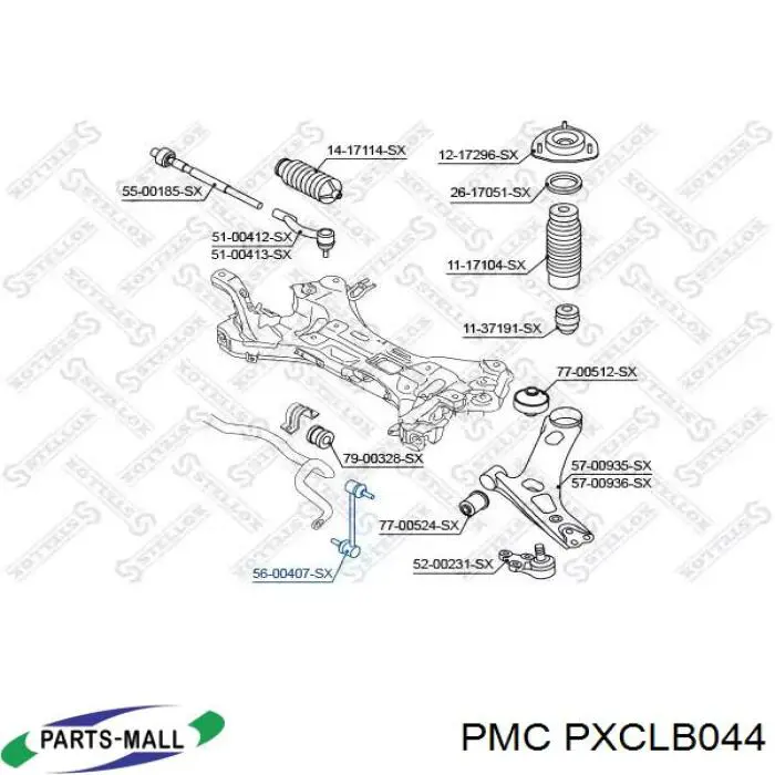Лінк стабілізатора, заднього Parts-Mall PXCLB044 ціна, від 7.67 USD