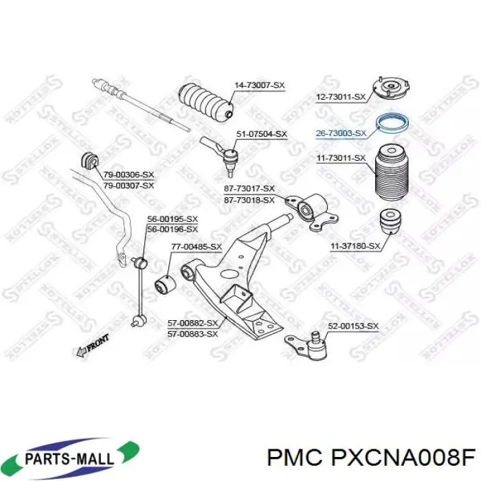 Купити PXCNA008F Parts-Mall Опора амортизатора переднього