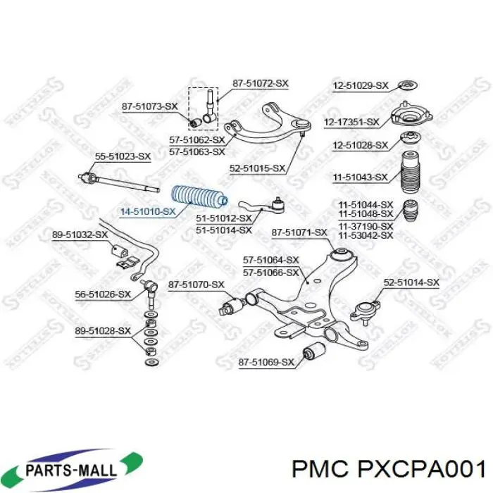 Пильник рейки Parts-Mall PXCPA001