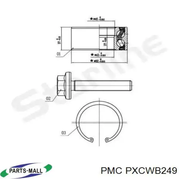 Купити PXCWB249 Parts-Mall Пильник шарніра приводу