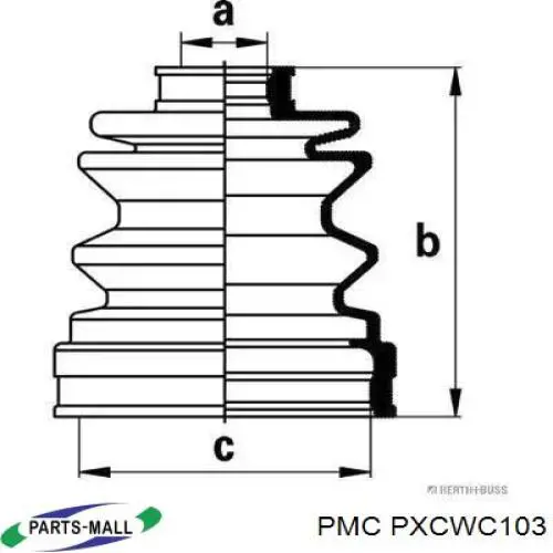 Пильник шарніра кутових швидкостей зовнішній передній Parts-Mall PXCWC103 ціна, від 5.90 USD