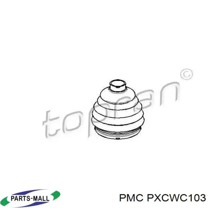 PXCWC103 Parts-Mall Пильник ШРУСа зовнішній, передній піввісі