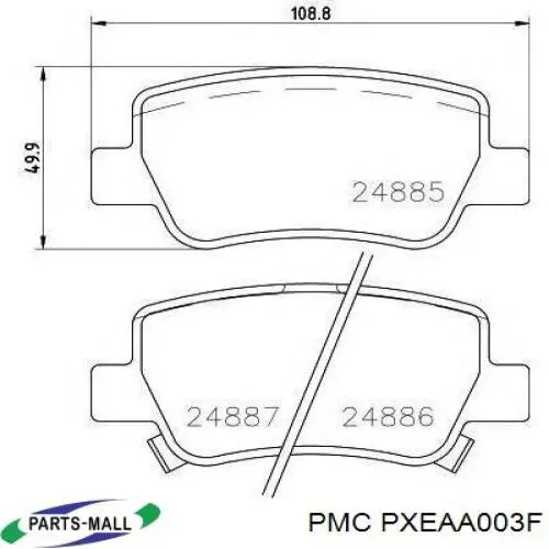 PXEAA003F Parts-Mall ремкомплект супорту гальмівного переднього