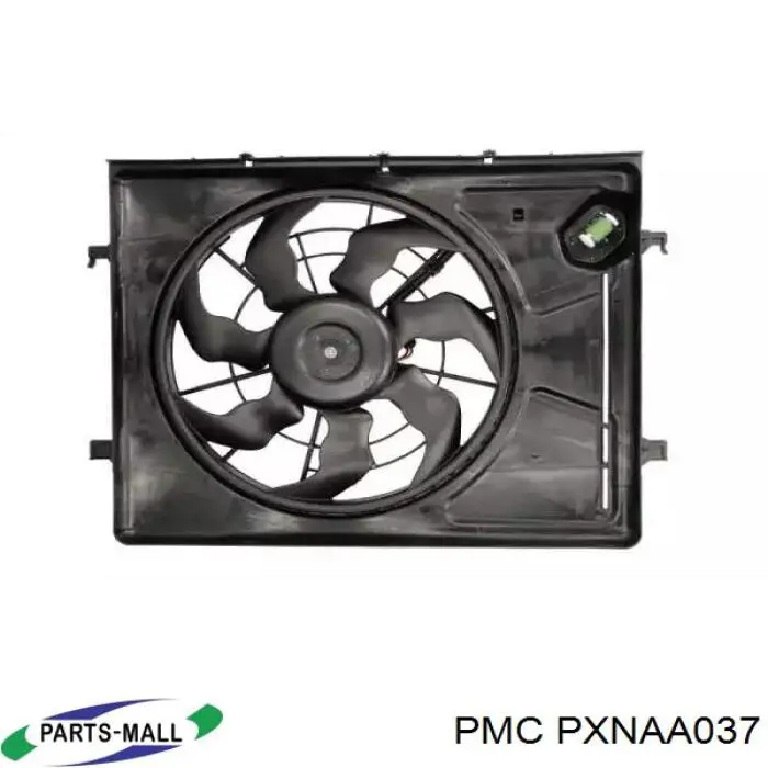 PXNAA037 Parts-Mall дифузор радіатора охолодження, в зборі з двигуном і крильчаткою
