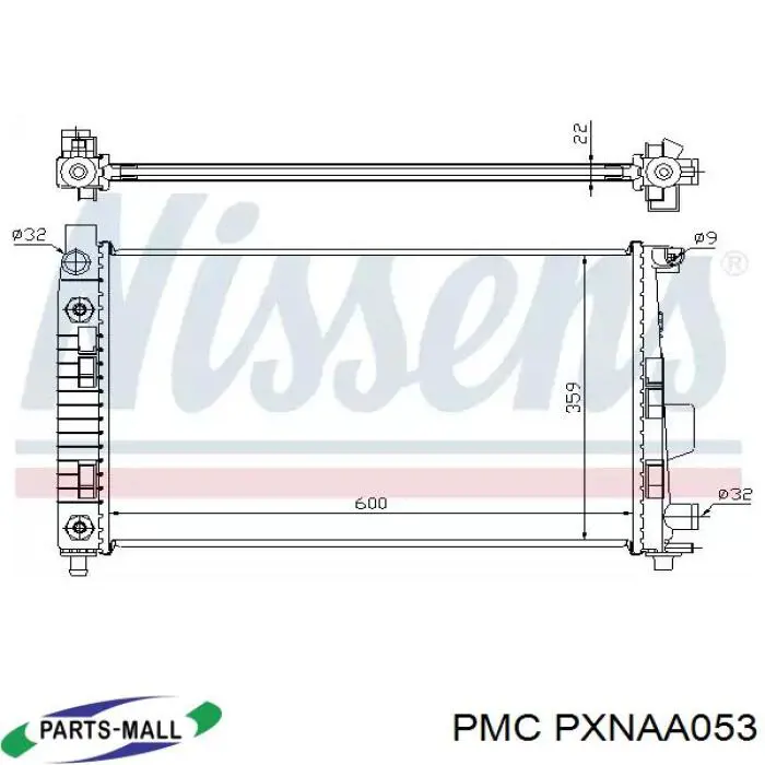 Дифузор (кожух) радіатора охолодження Parts-Mall PXNAA053 ціна, від 87.07 USD