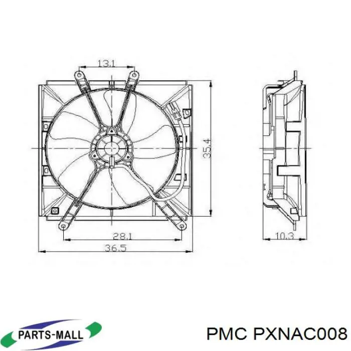 PXNAC008 Parts-Mall радіатор кондиціонера