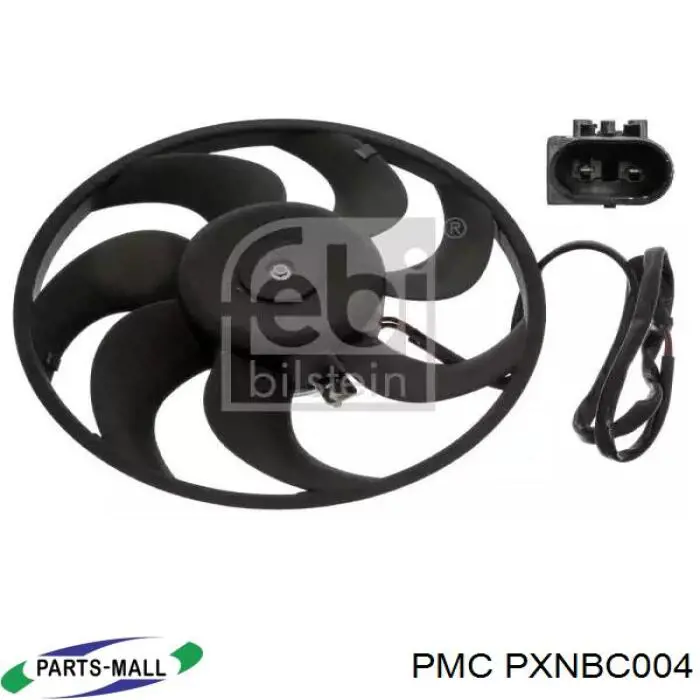 Купити PXNBC004 Parts-Mall Дифузор радіатора кондиціонера, в зборі з крильчаткою і двигуном