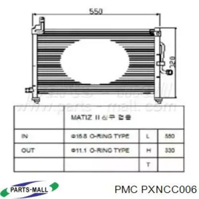 PXNCC006 Parts-Mall радіатор кондиціонера