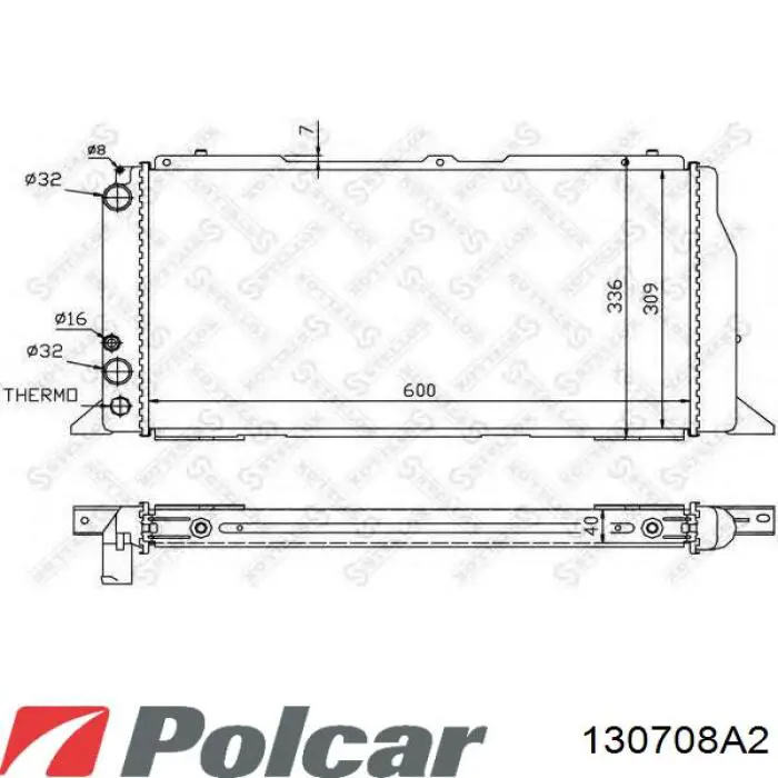 130708A2 Polcar Радіатор охолодження двигуна