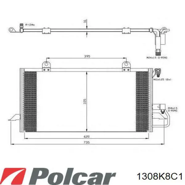 1308K8C1 Polcar радіатор кондиціонера