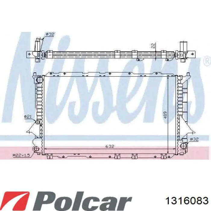 Радіатор 1316083 Polcar