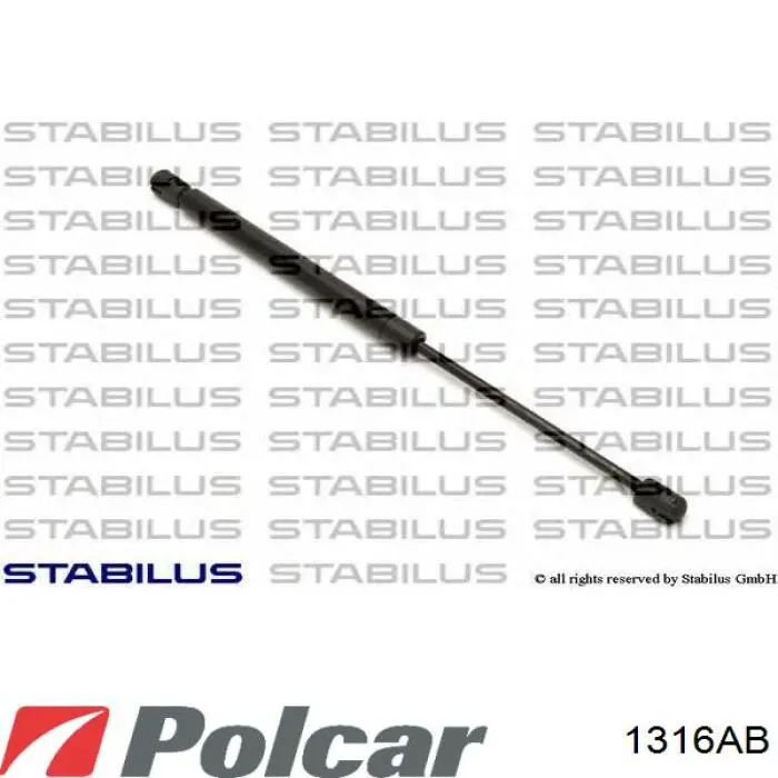 1316AB Polcar Амортизатор кришки багажника / двері 3/5-ї задньої