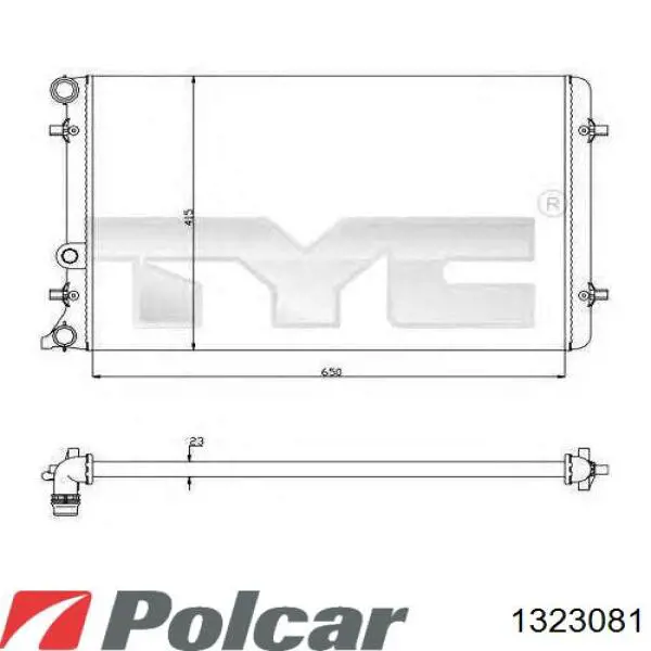 Радіатор основний Polcar 1323081 ціна, від 44.99 USD
