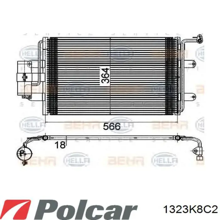 1323K8C2 Polcar радіатор кондиціонера