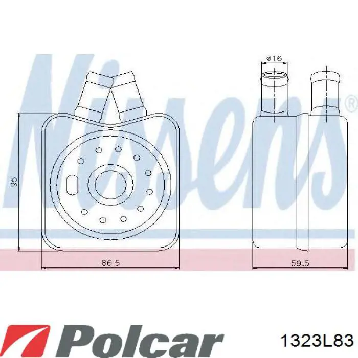 Купити 1323L83 Polcar Радіатор масляний (холодильник), під фільтром
