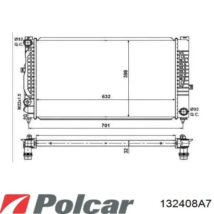 Радіатор 132408A7 Polcar