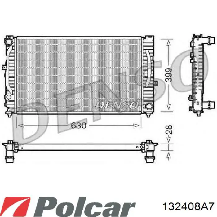 132408A7 Polcar радіатор охолодження двигуна