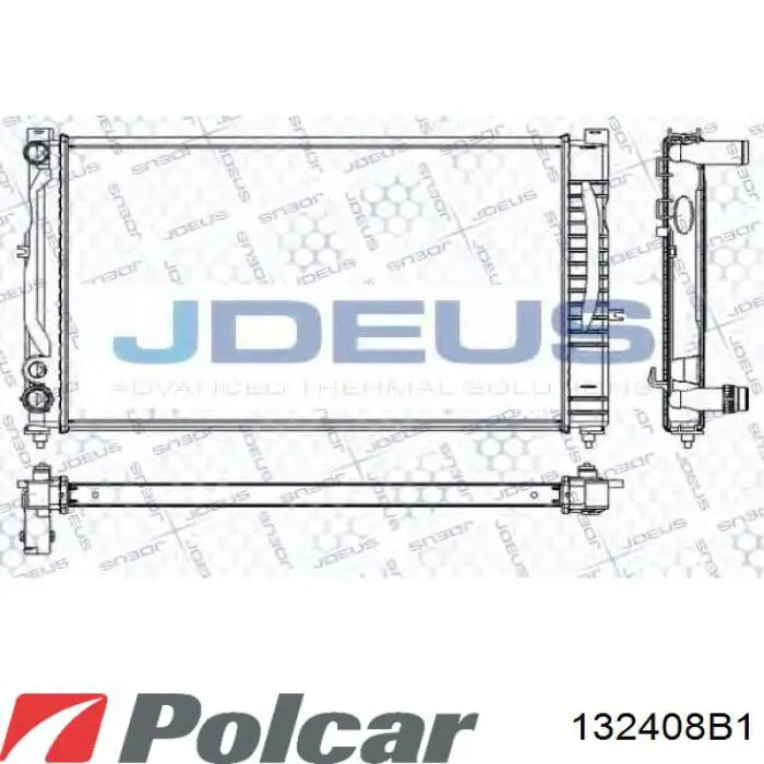 Радіатор охолодження двигуна 132408B1 Polcar