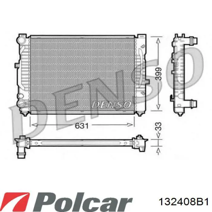 132408B1 Polcar Радіатор охолодження двигуна