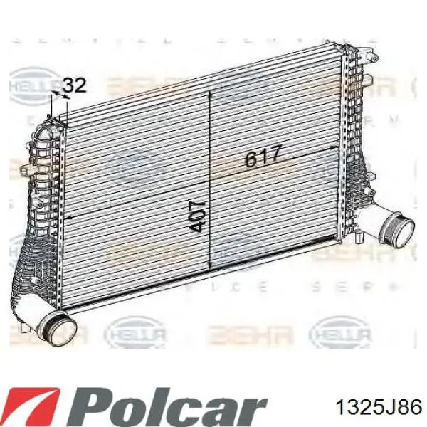 1325J86 Polcar радіатор интеркуллера