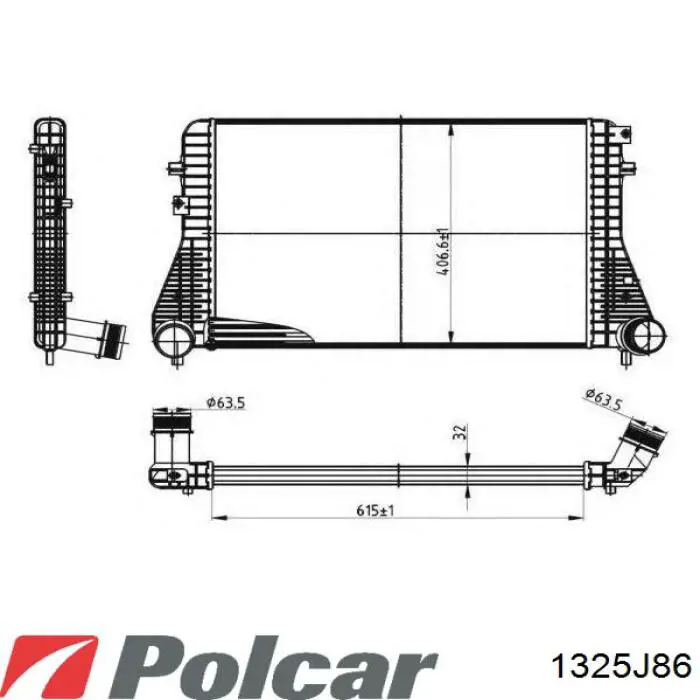 1325J86 Polcar Охолоджувач наддувочного повітря