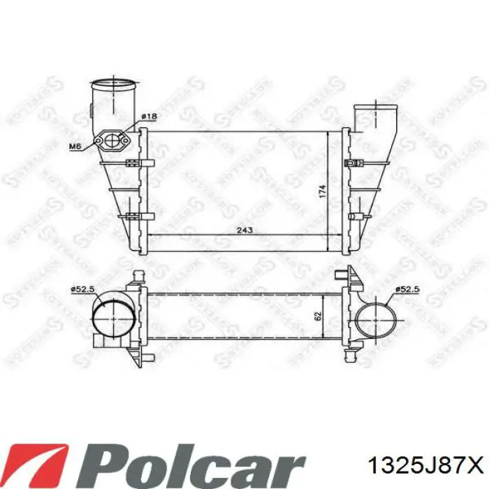 1325J87X Polcar радіатор интеркуллера