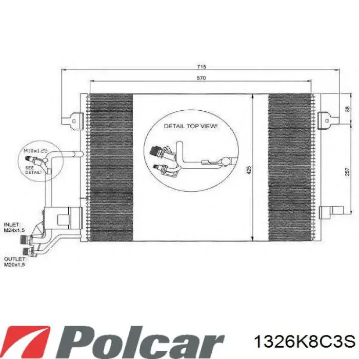 1326K8C3S Polcar радіатор кондиціонера
