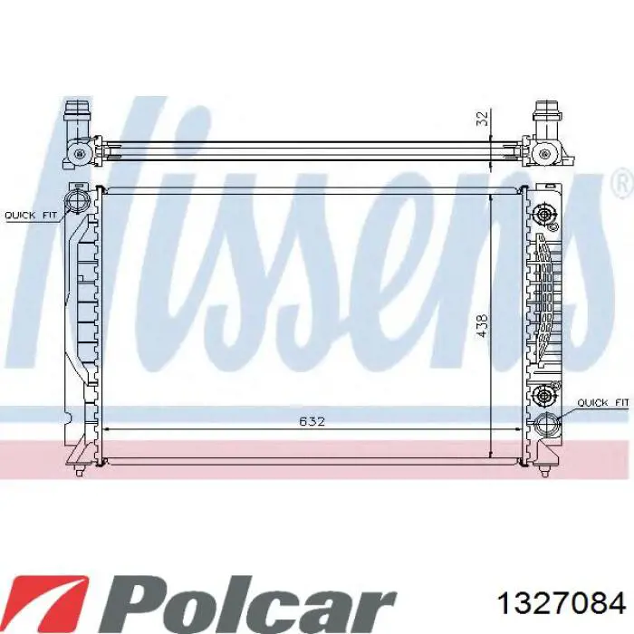 Купити 1327084 Polcar Радіатор двигуна
