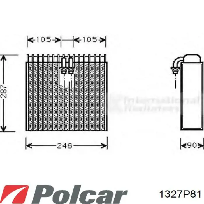 1327P81 Polcar радіатор кондиціонера салонний, випарник