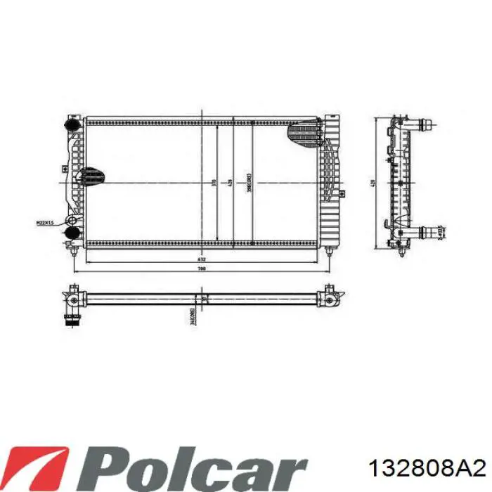 132808A2 Polcar радіатор охолодження двигуна