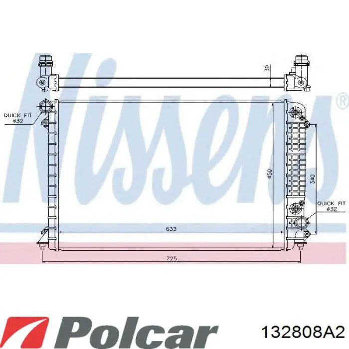 Радіатор 132808A2 Polcar