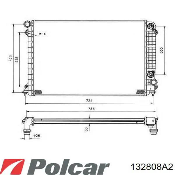 132808A2 Polcar Радіатор охолодження двигуна