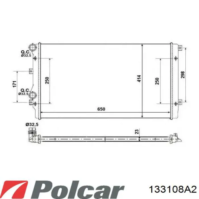 133108A2 Polcar Радіатор охолодження двигуна