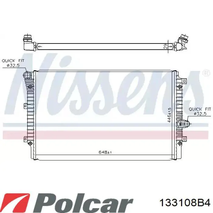 Радіатор охолодження двигуна 133108B4 Polcar