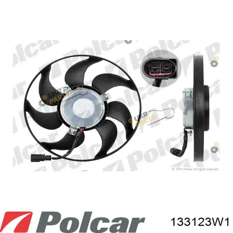 133123W1 Polcar електровентилятор охолодження в зборі (двигун + крильчатка, лівий)