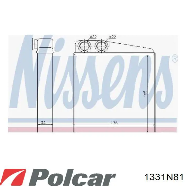 Радіатор пічки 1331N81 Polcar