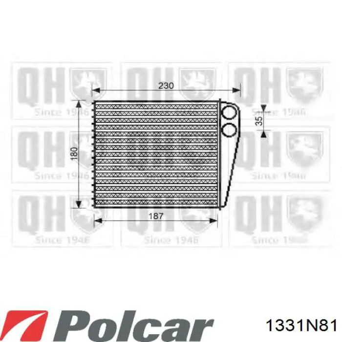1331N81 Polcar Радіатор опалювача салону