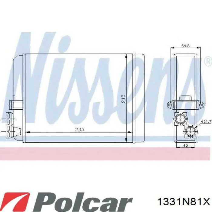 Радіатор пічки (обігрівача) Polcar 1331N81X ціна, від 23.61 USD