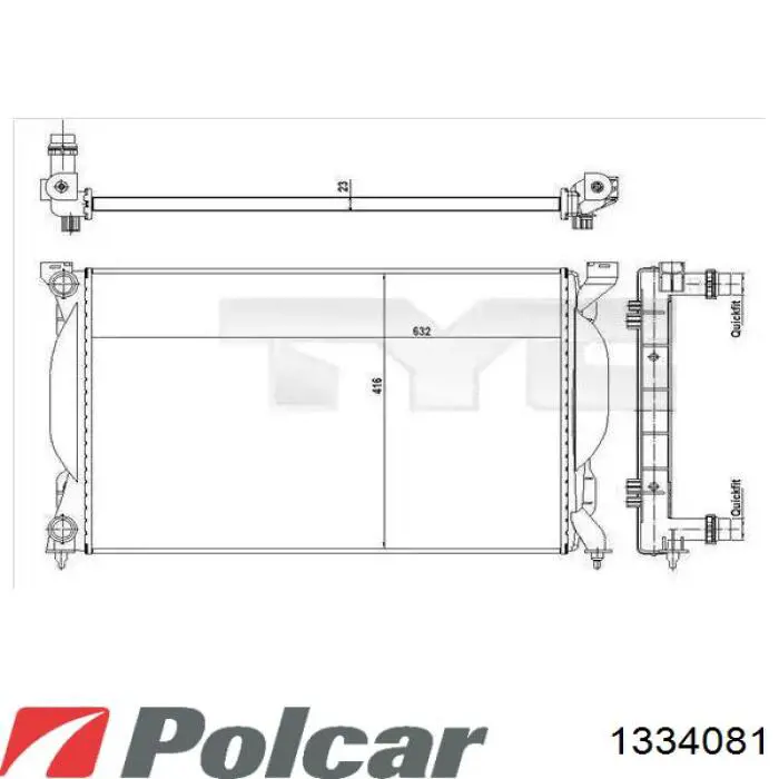 Радіатор 1334081 Polcar